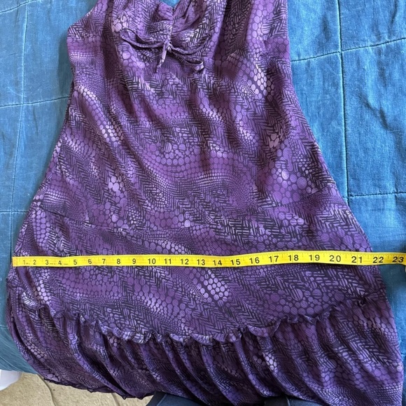 Vintage Y2K Purple Flowy Tiered Maxi Dress Size 10 - Picture 9 of 11